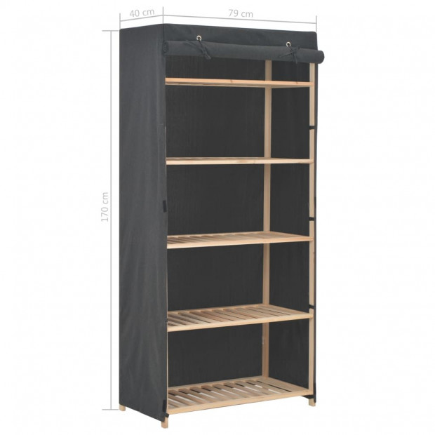 Wardrobe Grey 79x40x170 Cm Fabric Image 6