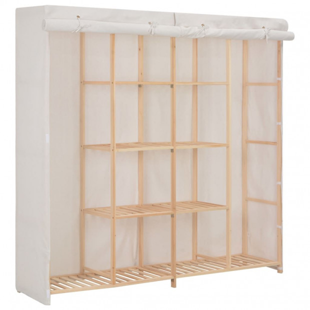 Wardrobe White 173x40x170 Cm Fabric
