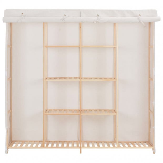 Wardrobe White 173x40x170 Cm Fabric Image 2