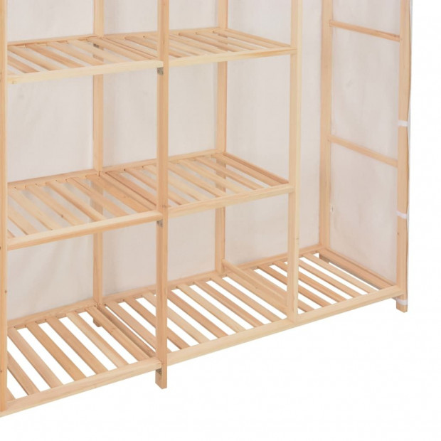Wardrobe White 173x40x170 Cm Fabric Image 4