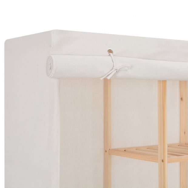 Wardrobe White 173x40x170 Cm Fabric Image 5
