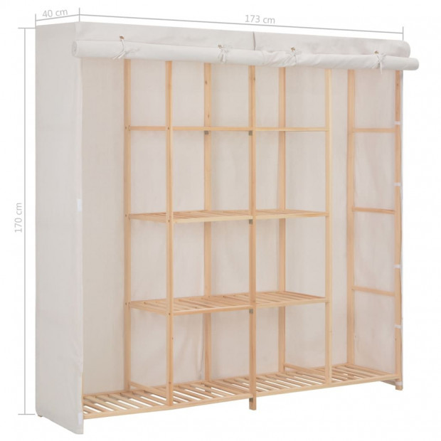 Wardrobe White 173x40x170 Cm Fabric Image 6