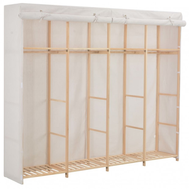 Wardrobe White 200x40x170 Cm Fabric