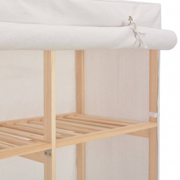 Wardrobe White 200x40x170 Cm Fabric Image 5