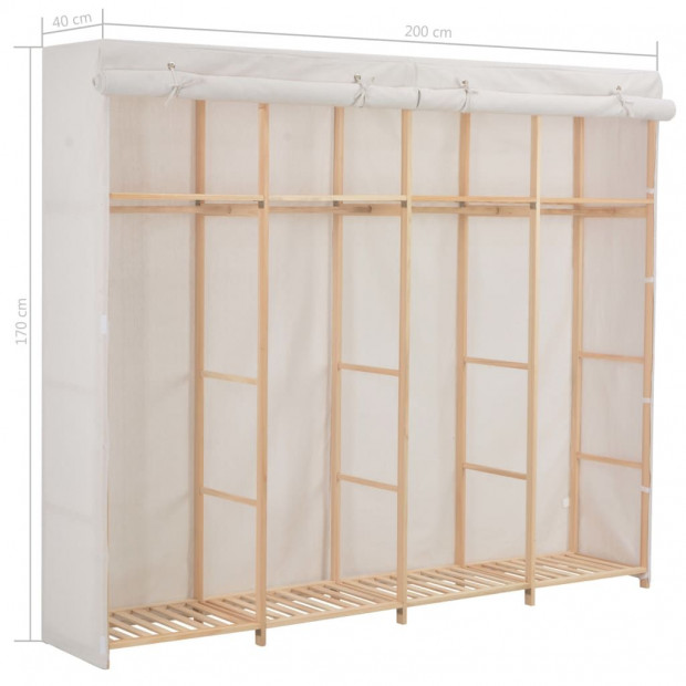 Wardrobe White 200x40x170 Cm Fabric Image 6