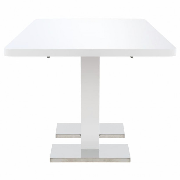 Extendable Dining Table High Gloss White 180x90x76 Cm Mdf Image 3