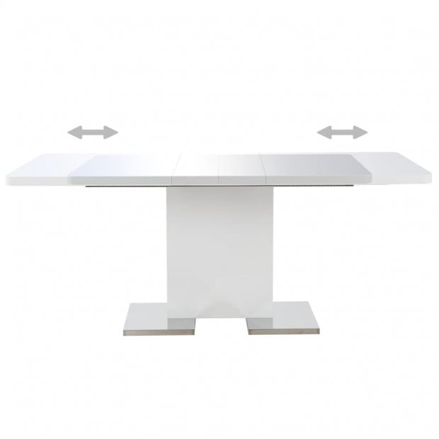 Extendable Dining Table High Gloss White 180x90x76 Cm Mdf Image 4