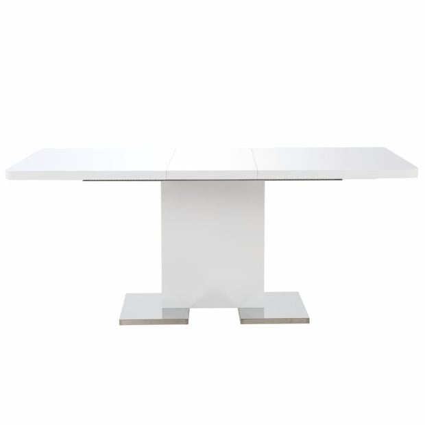 Extendable Dining Table High Gloss White 180x90x76 Cm Mdf Image 5