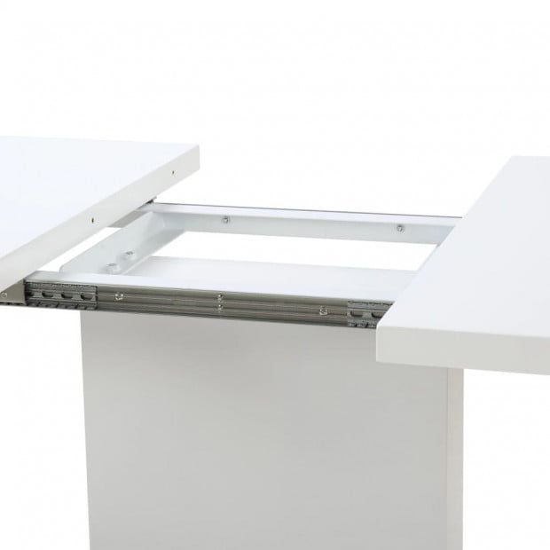 Extendable Dining Table High Gloss White 180x90x76 Cm Mdf Image 7