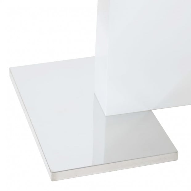 Extendable Dining Table High Gloss White 180x90x76 Cm Mdf Image 8