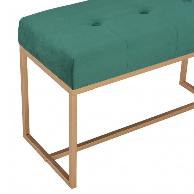 Bench 80 Cm Green Velvet Image 4