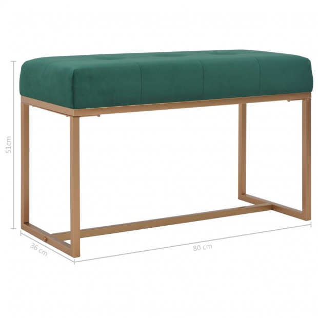 Bench 80 Cm Green Velvet Image 5