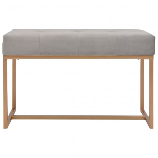 Bench 80 Cm Grey Velvet Image 2