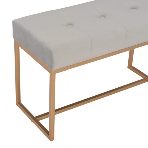 Bench 80 Cm Grey Velvet Image 4