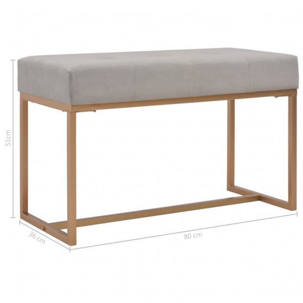 Bench 80 Cm Grey Velvet Image 5