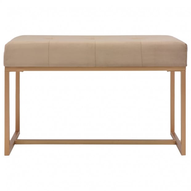 Bench 80 Cm Beige Velvet Image 2