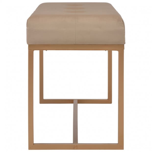 Bench 80 Cm Beige Velvet Image 3