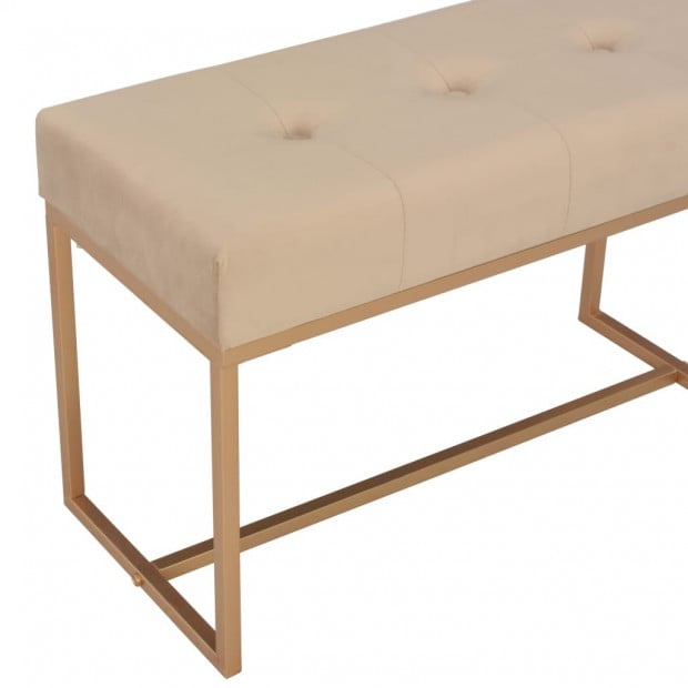 Bench 80 Cm Beige Velvet Image 4