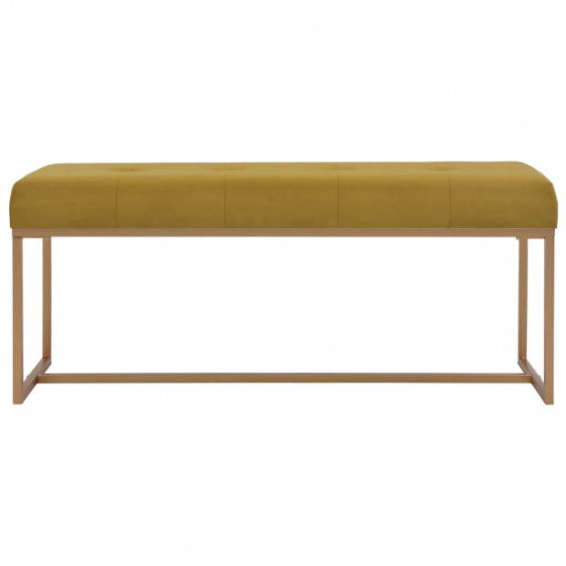 Bench 120 Cm Mustard Velvet Image 2