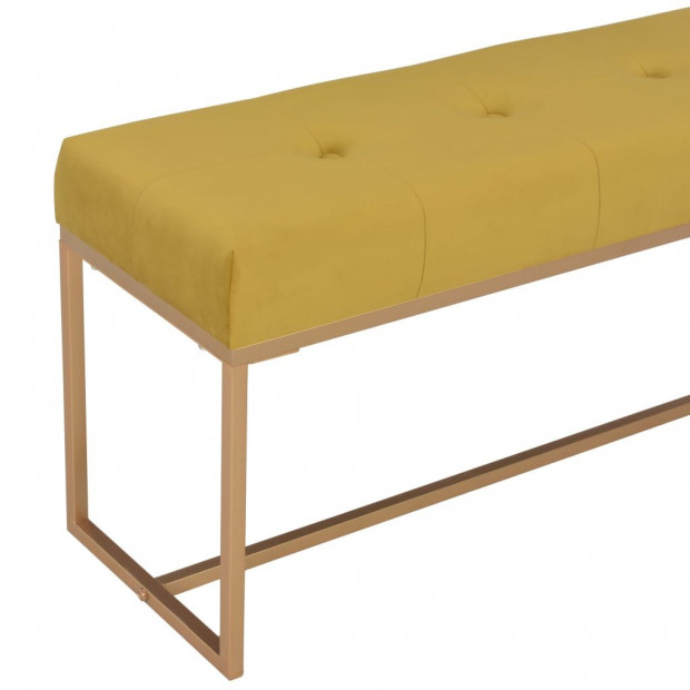 Bench 120 Cm Mustard Velvet Image 4