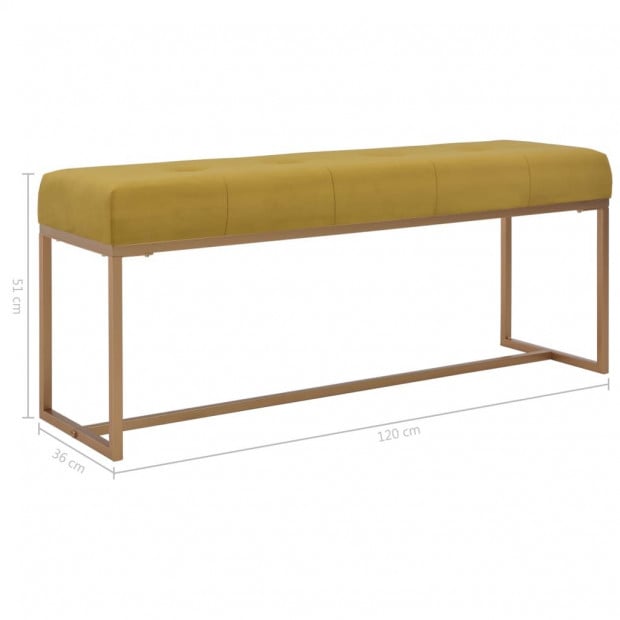 Bench 120 Cm Mustard Velvet Image 5