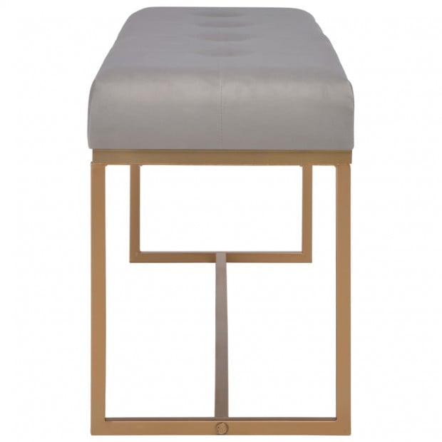 Bench 120 Cm Grey Velvet Image 3