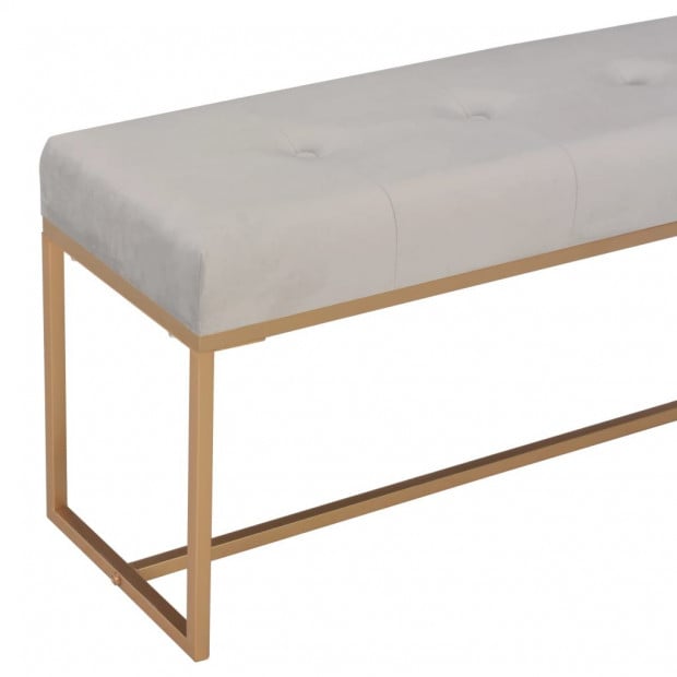 Bench 120 Cm Grey Velvet Image 4