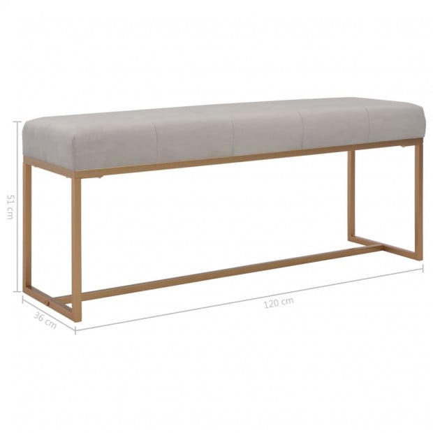 Bench 120 Cm Grey Velvet Image 5