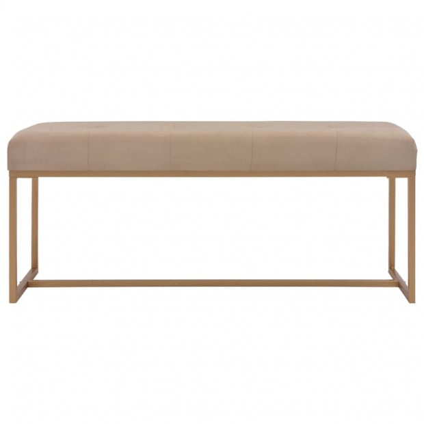 Bench 120 Cm Beige Velvet Image 2