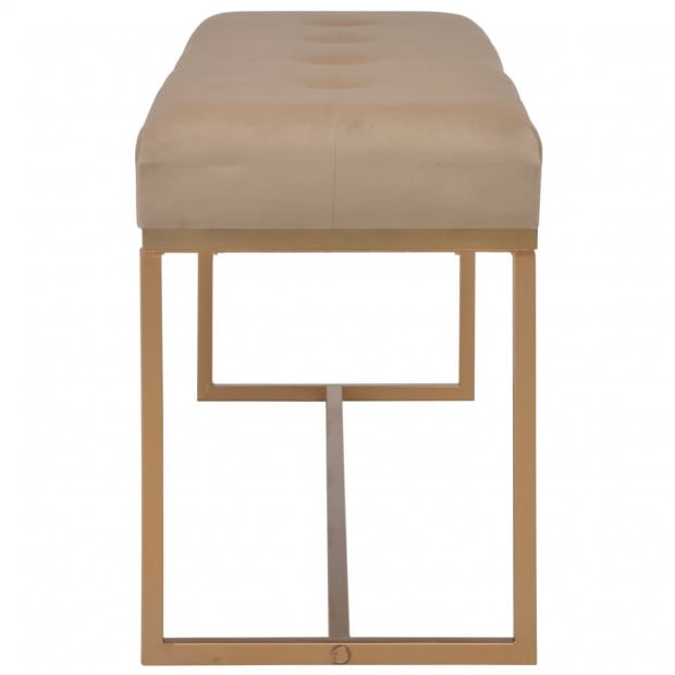 Bench 120 Cm Beige Velvet Image 3
