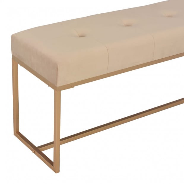 Bench 120 Cm Beige Velvet Image 4