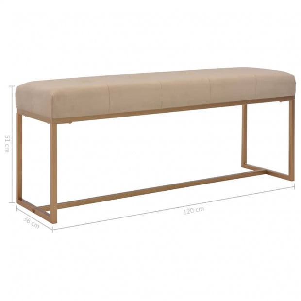 Bench 120 Cm Beige Velvet Image 5