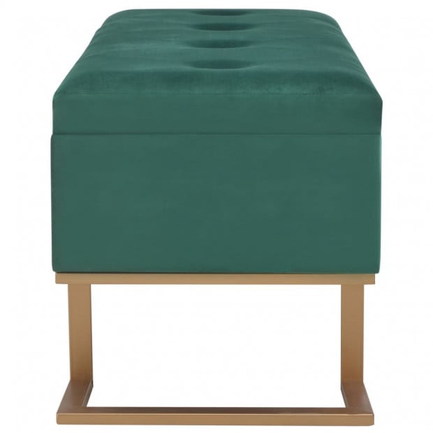 Bench With Storage Compartment 105 Cm Green Velvet Image 4