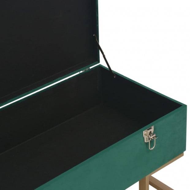 Bench With Storage Compartment 105 Cm Green Velvet Image 5