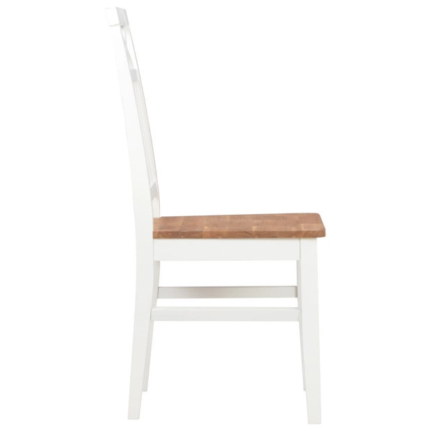 Dining Chairs 2 Pcs White Solid Oak Wood Image 4