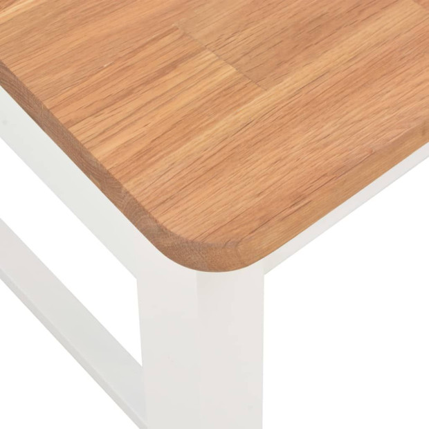 Dining Chairs 2 Pcs White Solid Oak Wood Image 6