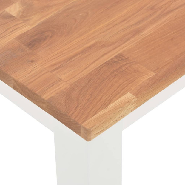 Dining Table 120x60x74 Cm Solid Oak Wood Image 3