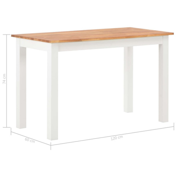 Dining Table 120x60x74 Cm Solid Oak Wood Image 6