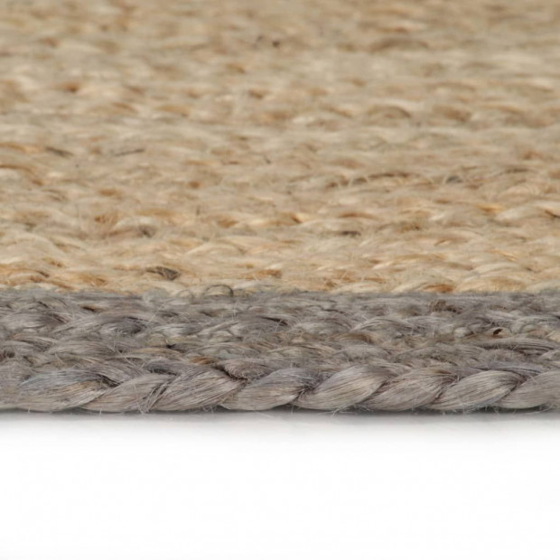 Handmade Rug Jute With Grey Border 90 Cm Image 5