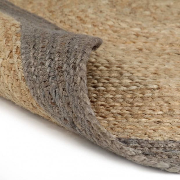 Handmade Rug Jute With Grey Border 120 Cm Image 4