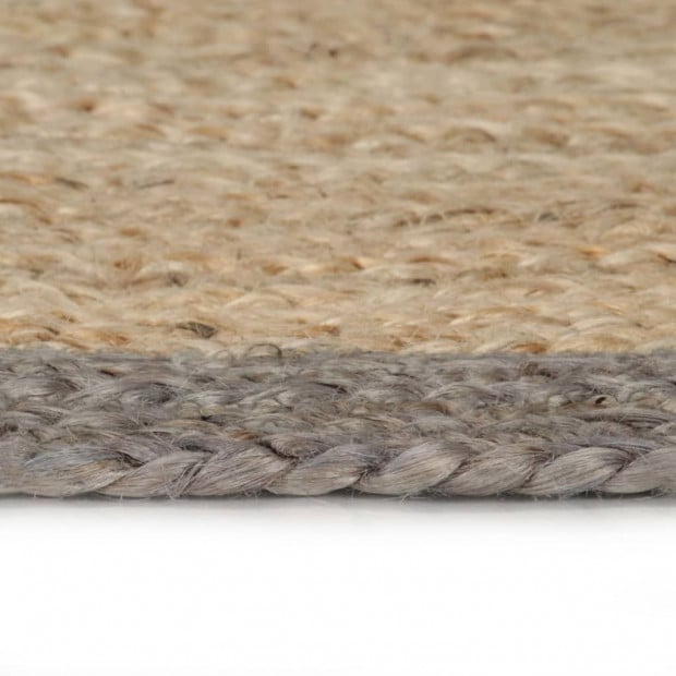 Handmade Rug Jute With Grey Border 120 Cm Image 5