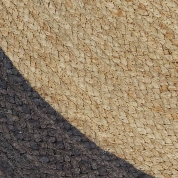 Handmade Rug Jute With Dark Grey Border 120 Cm Image 2