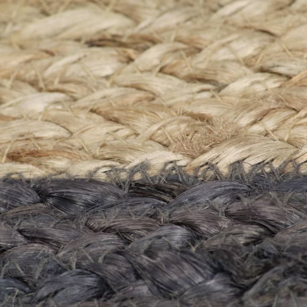 Handmade Rug Jute With Dark Grey Border 120 Cm Image 3