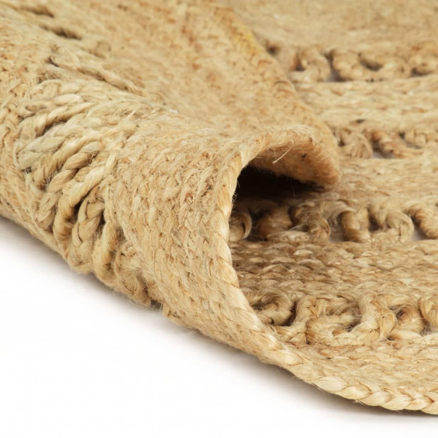 Handmade Rug Braided Jute 120 Cm Image 2