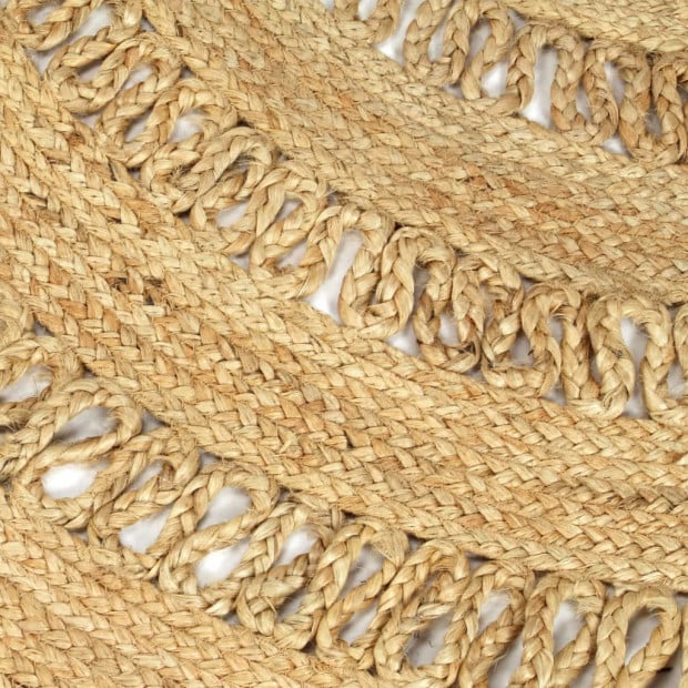 Handmade Rug Braided Jute 120 Cm Image 5