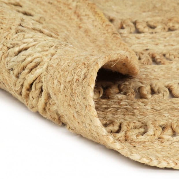 Handmade Rug Braided Jute 150 Cm Image 2