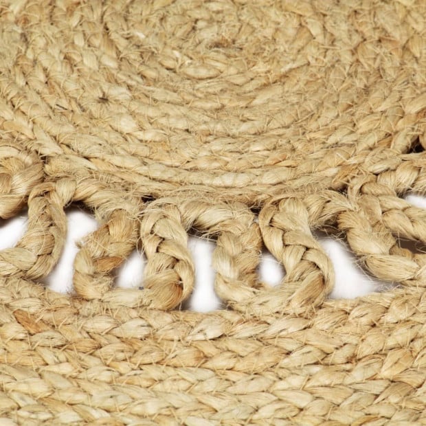 Handmade Rug Braided Jute 150 Cm Image 5