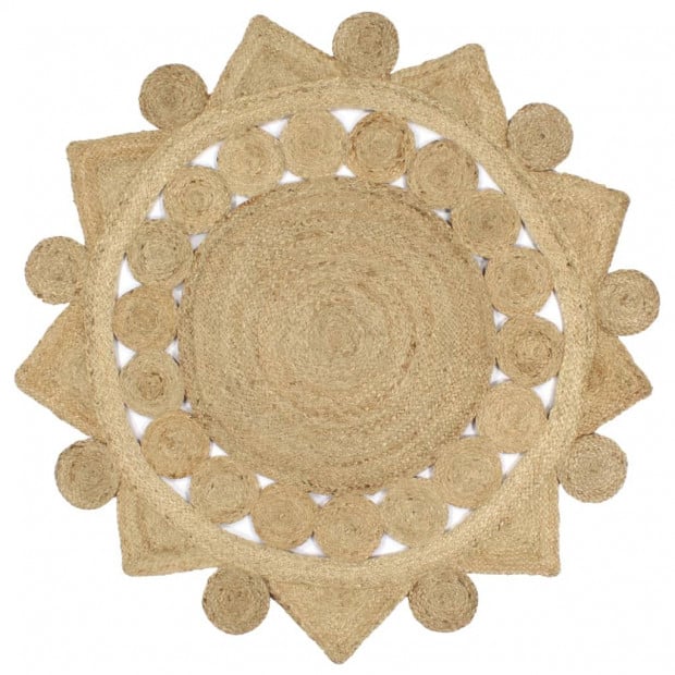 Handmade Rug Braided Jute 120 Cm