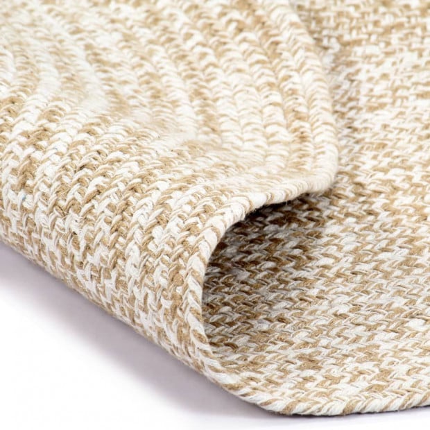 Handmade Rug Jute White And Natural 120 Cm Image 3