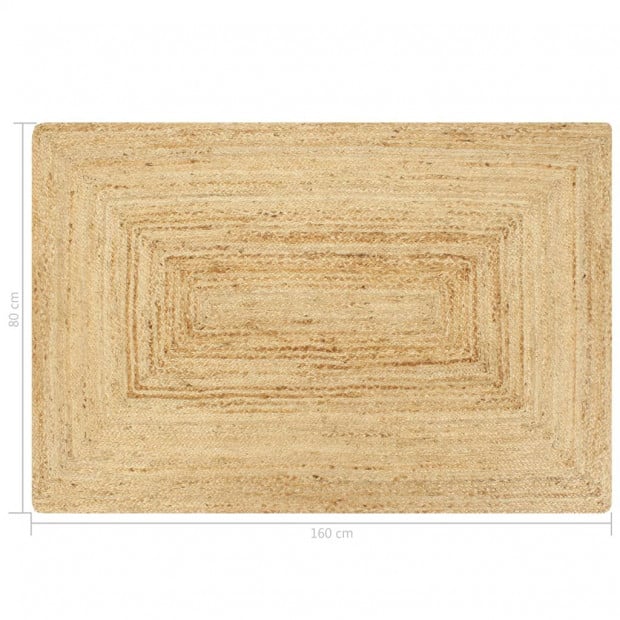 Handmade Rug Jute Natural 80x160 Cm Image 5
